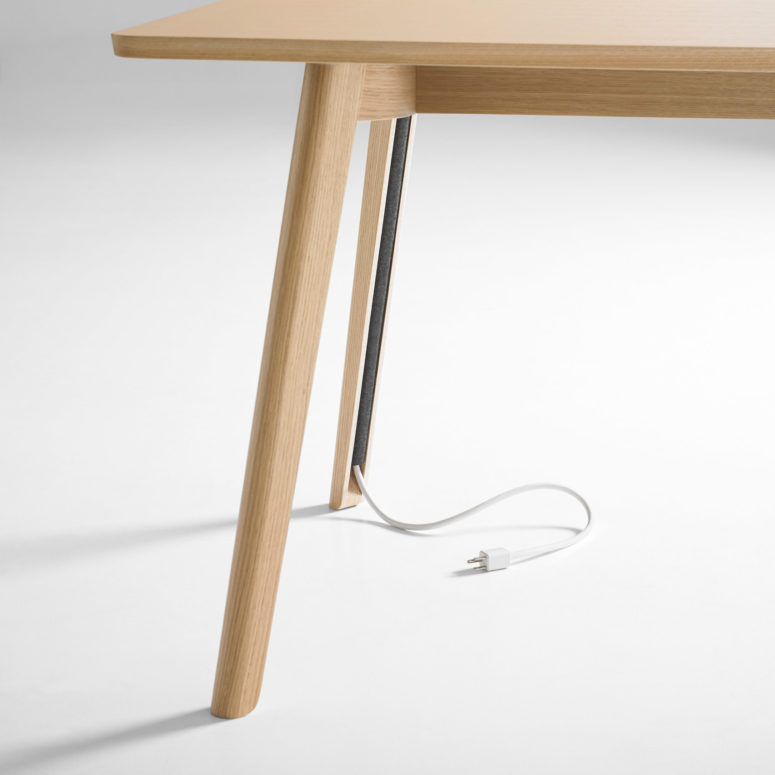 Solem table is ideal to keep your space in perfect order as you'll see no cables hanging and lying everywhere