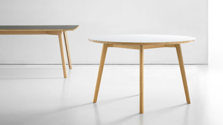 Each table has hidden cable storage inside its legs to make you space look ideal