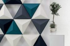04 3D textured triangle wall panel for creating a cool effect