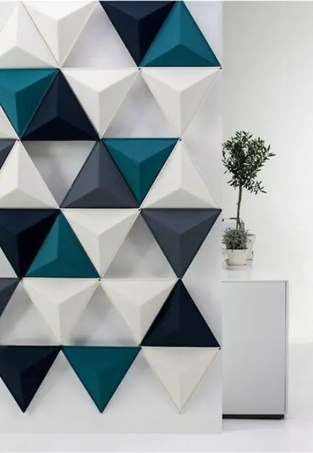 3D textured triangle wall panel for creating a cool effect