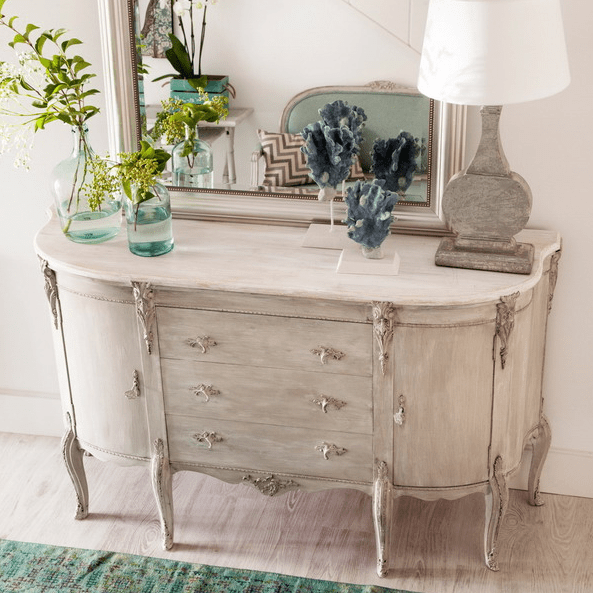 a shabby chic dresser looks very refined, and you can make one yourself