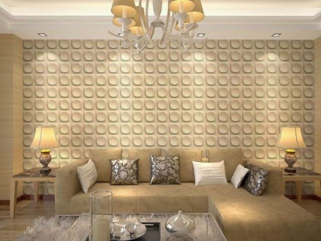 a traditional space made more modern with a 3D wall