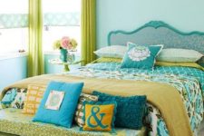 09 lime greens and turquoise for a bold and cheerful bedroom with whimsy decor
