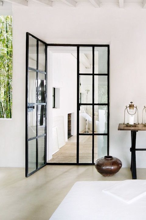 black metal framing will give French doors a fresh new look still refined as before