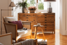 10 rustic dresser with lots of drawers will fit a lot of spaces and has a timeless look