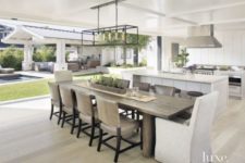 11 contemporary kitchen and dining space with ashy grey woods and lots of white, perfectly matching areas