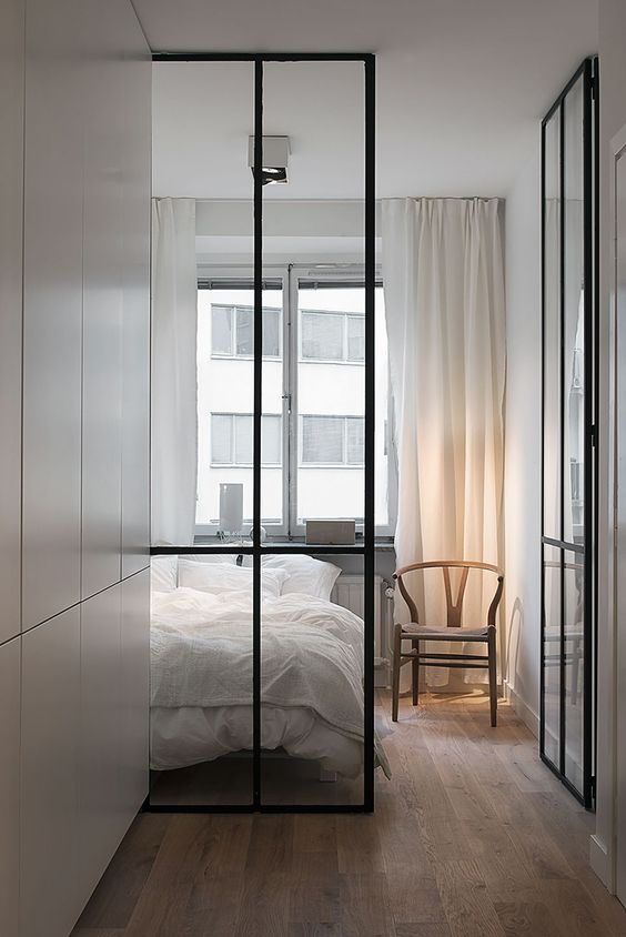modern ceiling to floor metal frame glass doors