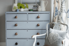15 grey dresser with metal knobs for a vintage-style bedroom