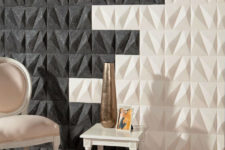 16 felt panels in two contrasting colors for a bold look