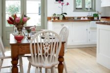 18 rustic kitchen and diner with a vintage dining table and chairs