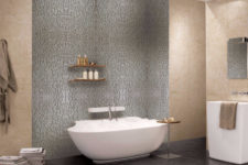 20 stunning silver metal wall cover for a bathroom instead of traditional tiles