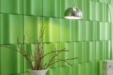 23 bold green 3D panels will make a statement not only with their look but also with their color