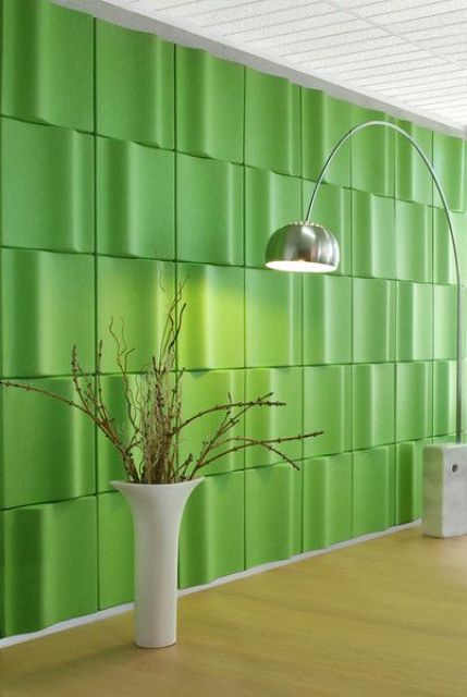bold green 3D panels will make a statement not only with their look but also with their color