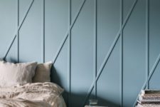 25 cool dusty blue wall panels with an abstract print