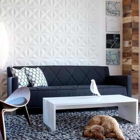 flower-like wall panels for making a modern living room eye-catching