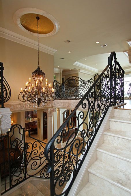 Wrought iron railing with eye catchy whimsy patterns