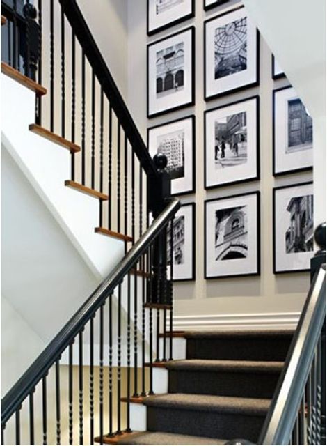 A black and white gallery wall is an elegant idea for every home.