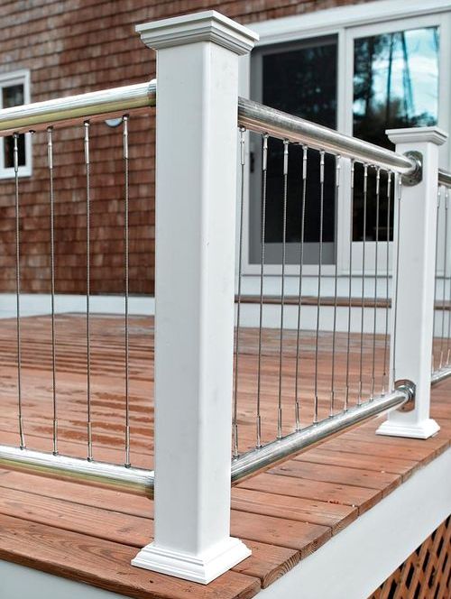 33 deck railing with posts and vertical cables