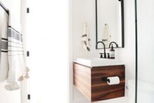 33 small floating cabinet with a white surface for a tiny bathroom