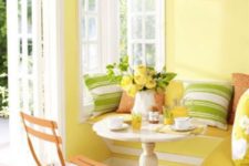 33 there’s nothing better for a cozy breakfast nook than shades of sun and grass