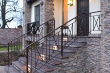 34 laconic wrought iron railing with X pattern