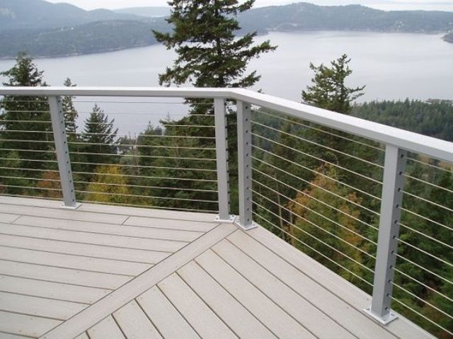 metal and cable railing to get maximum of the forest views