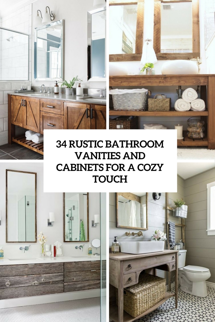rustic bathroom vanities and cabinets for a cozy touch
