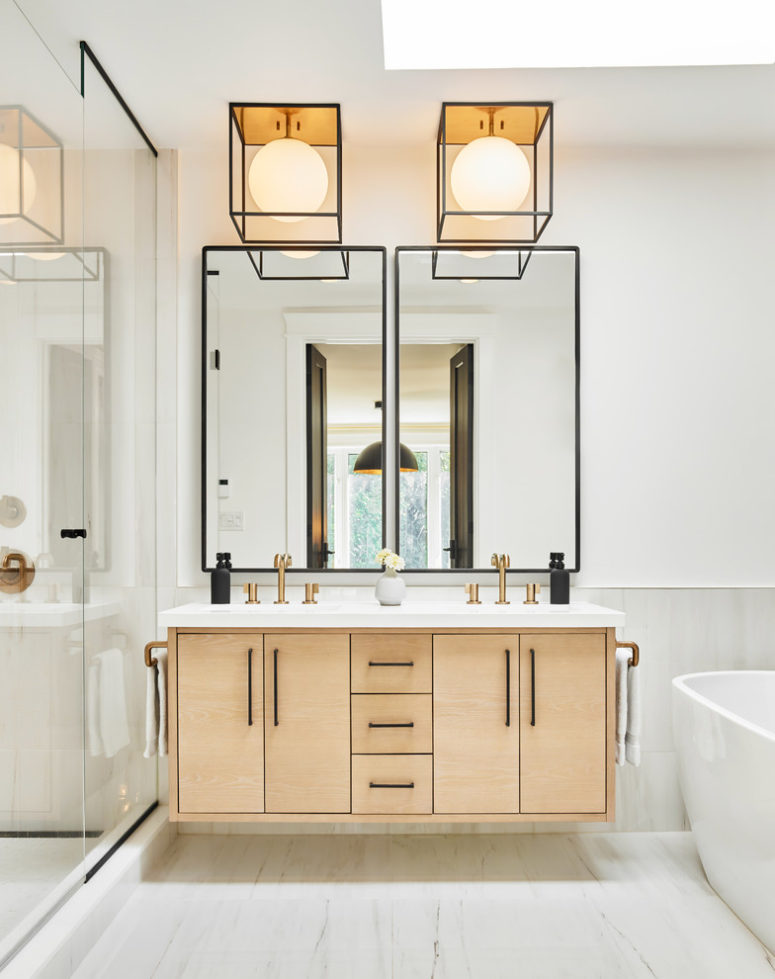 Even a floating bathroom vanity could looks like it's designed in Scandinavian style. (Two Fold Interiors)