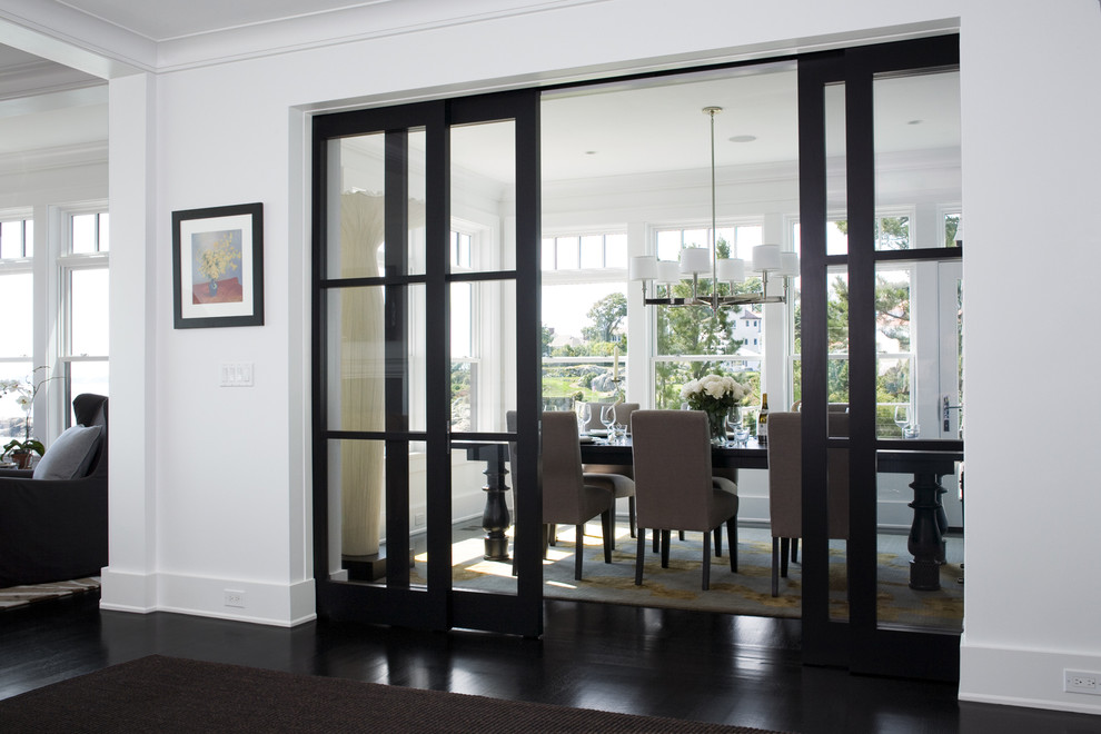sliding glass doors could separate a dining space from a kitchen (LDa Architecture & Interiors)