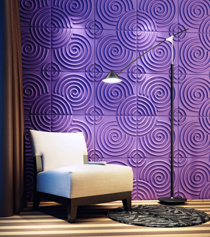 three dimensional wall covering inspired by spirals (M&amp;W interior &amp; industrial design studio)