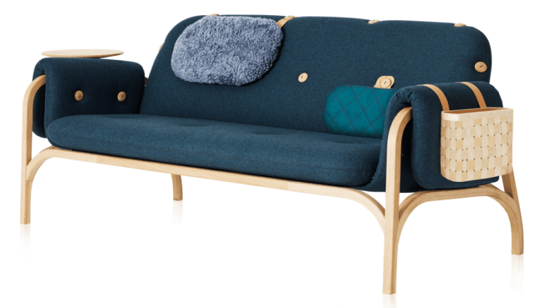 Button Sofa is  modular functional piece that can accomodate many accessory attachments, is easy to clean and adapts to your needs