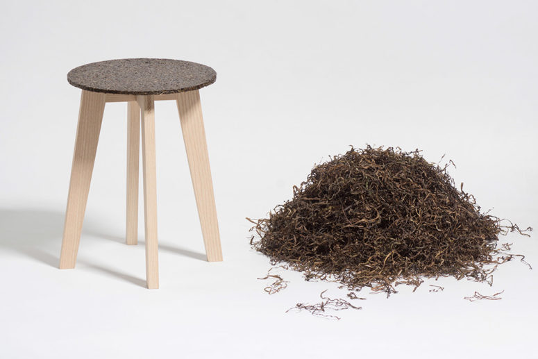 These stools are eco friendly, made of wood and eelgrass, which is turned into solid seats