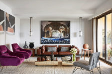 01 This chic modern apartment impresses with colors, textures, artworks and its great artistic vibe