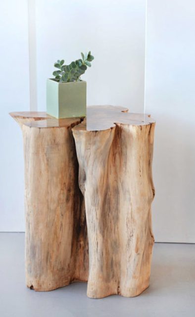 This side table is a real piece of wood, the finish highlights its look and imperfections, and it will bring a cool natural feel to your interior