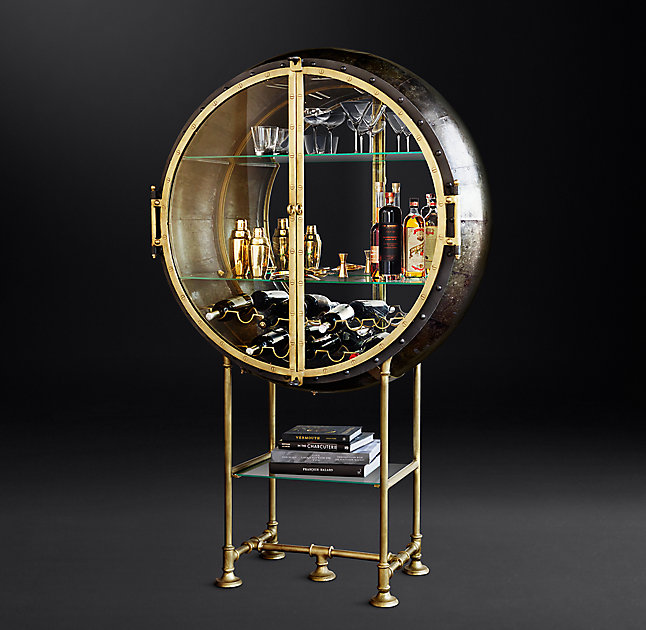 Display the bottles and glasses at their best and create a super outstanding home bar with Porthole Bar