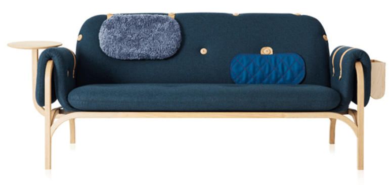 Padding, sheepskin, storage and tables can be adjusted to the sofa any time you need it