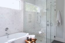 03 a freestanding bathtub makes this bathroom chic and modern