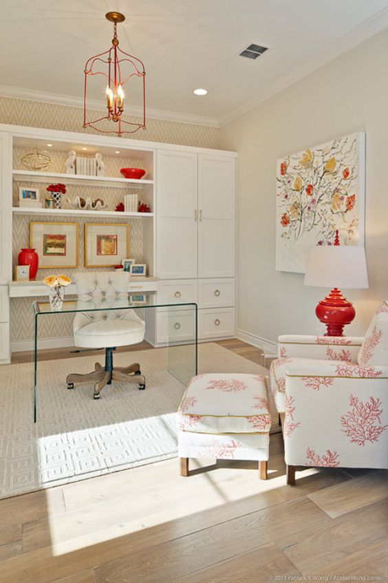 a sheer acrylic desk is a nice idea for a modern home office