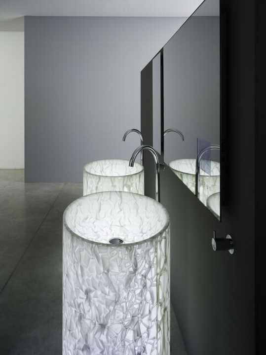 Alicrite free-standing sinks with internal light look wow