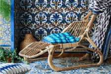 04 If you aren’t ready to dip into the boho vibe, you can use rattan items with calmer fabrics