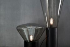 04 muffin-inspired table lamp with a black base and eye-catchy glass shades