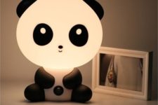 06 a panda table lamp – press its belly button and this charming lamp will lighten up the room with a soft glow