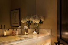 07 refined and luxurious lit up marble bathroom vanity