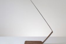 08 minimalist table lamp with a wooden base and a metal part