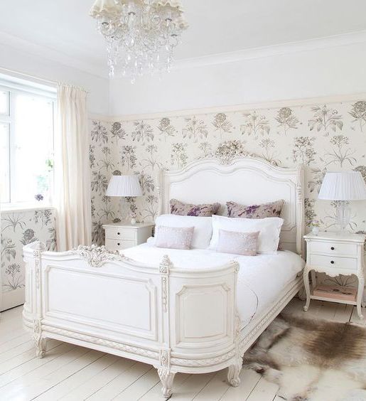 refined Provence-inspired white bed for an exquisite bedroom (in case you're interested in a bed or in a bedside table)