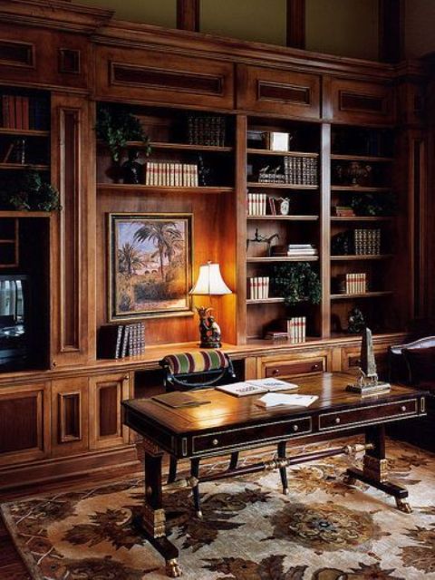 super elegant manly desk of mahogany for a traditional home office