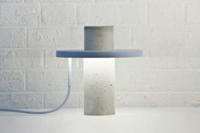 concrete lamp with a plastic part fits any modern or Scandinavian office