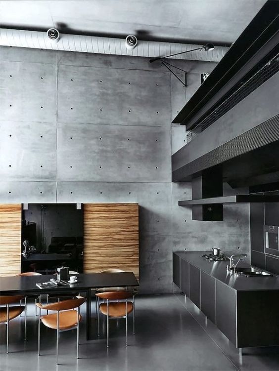 charcoal gray cabinets in a vertical grain wood ground