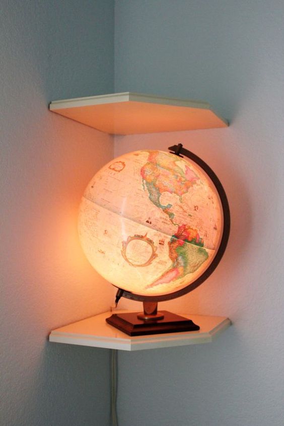 Globe lamp for a travel themed nursery or a gnder neutral room