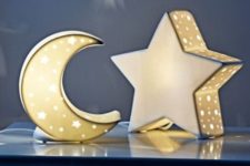 12 moon and star night lights are ideal for any kinds of kids’ spaces